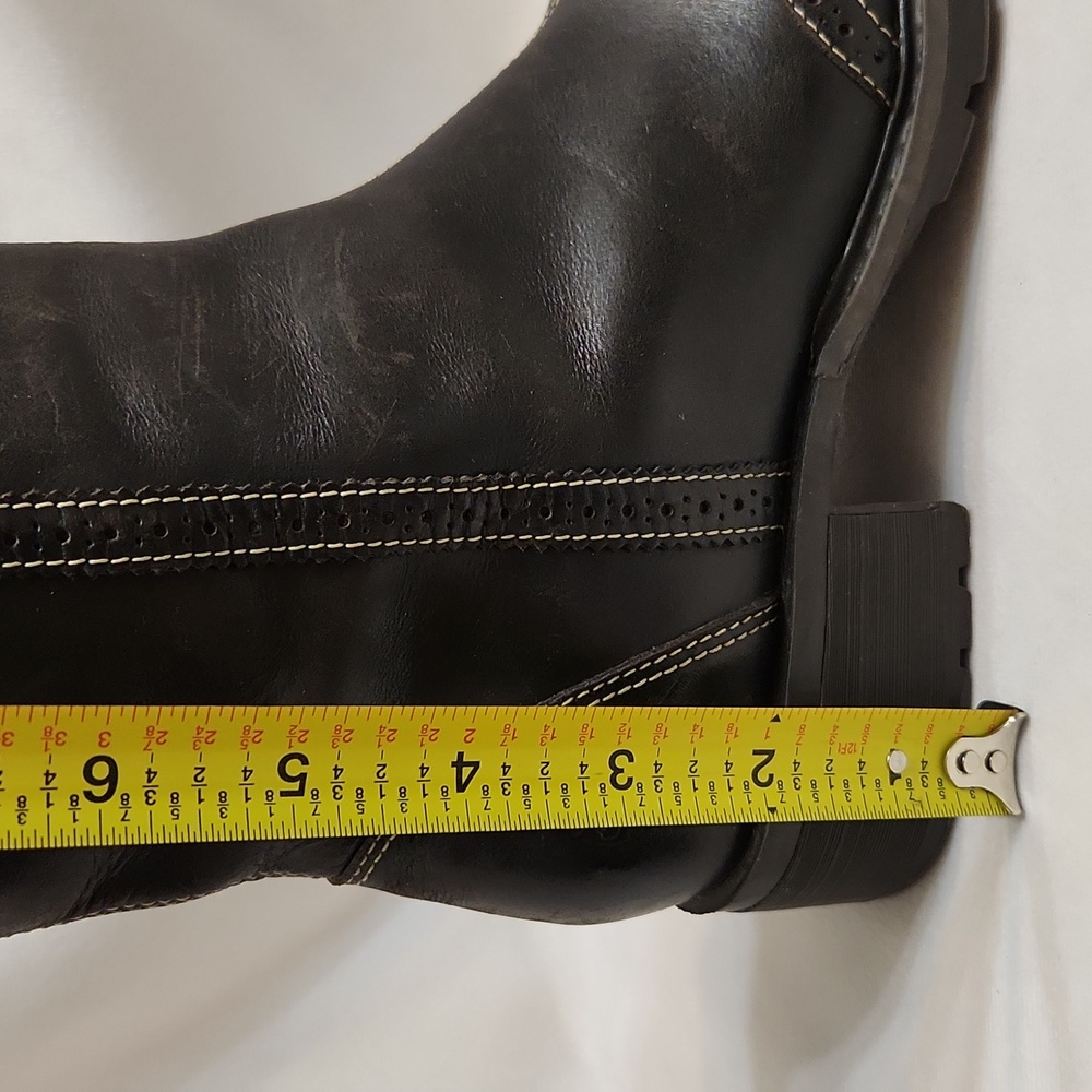 Timberland Tall Wingtip Brown Leather Heeled Boots (W Size 7.5) - Picture 12 of 16